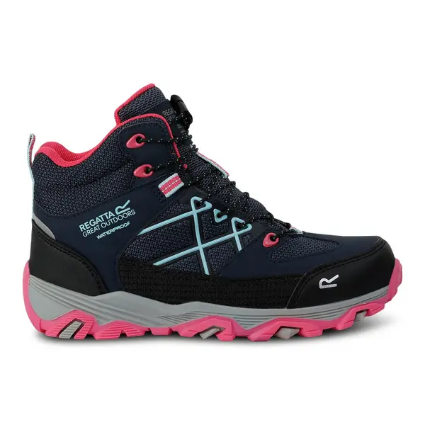 Regatta Girls Samaris III Walking Boots UK Size 2 (EU 34) Navy/Pink Potion RKF834G-1CZ-2