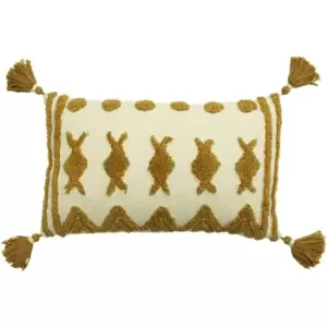 Furn Esme Cotton Tufted Cushion Cover (50cm x 30cm) (Ginger)