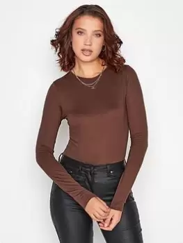 Long Tall Sally Long Sleeve Bodysuit - Brown