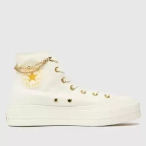 Converse White All Star Lift Hearts Trainers