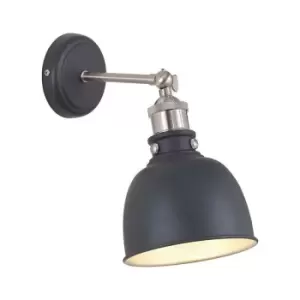 Luminosa Carmel Adjustable Wall Lamp, E27, Graphite, Satin Nickel, Silver