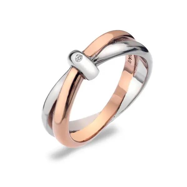 Hot Diamonds 18ct Rose Gold Vermeil Ring DR112 Size L Size: Size L