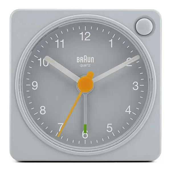 Braun Classic Travel Analogue Alarm Clock with Snooze an - Grey One Size