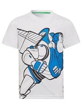 adidas Younger Boys Buzz Lightyear T-Shirt - White/Blue, Size 7-8 Years