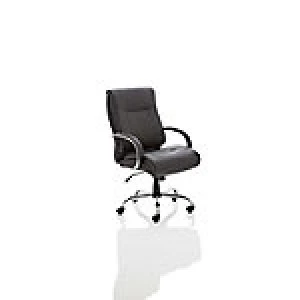 Heavy Duty Executive Chair Drayton HD Black Bonded Leather With Fixed Padded Arms