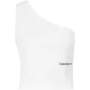 Calvin Klein Jeans Back Asym Cut Out Milano Top - White