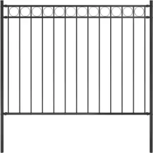 Garden Fence Steel 1.7x1.2 m Black Vidaxl Black