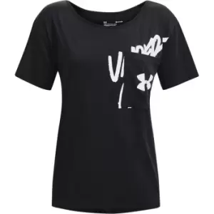 Under Armour Oversized Short Sleeve T Shirt Womens - Black