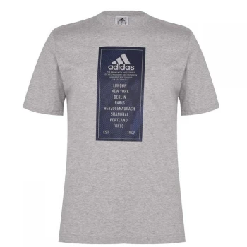 adidas QT T Shirt Mens - Dark Grey Tour