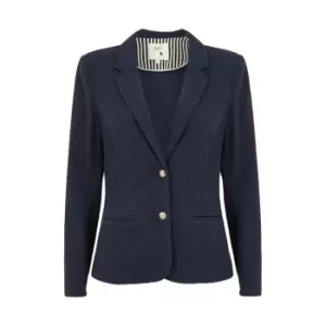 Yumi Navy Stretch Waffle Blazer - Blue