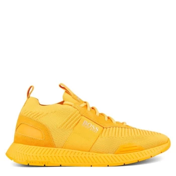 Hugo Boss Titanium Knit Runner Trainers Yellow Men