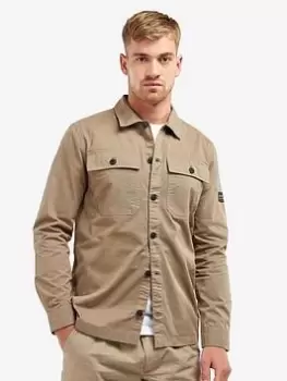 Barbour International Adey Twill Overshirt - Beige, Beige, Size 2XL, Men