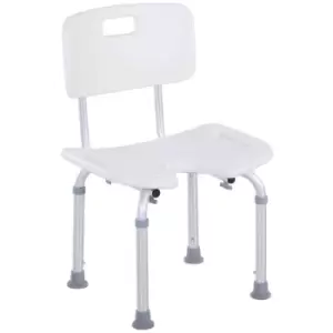 Homcom Adjustable Aluminum Shower Bath Stool Spa Chair W/ Non-slip Feet Handle