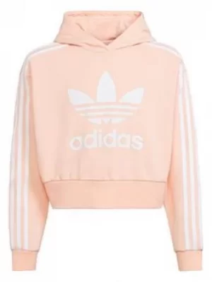 adidas Originals Junior Girls Cropped Hoody, Pink/White, Size 11-12 Years, Women