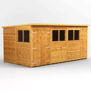 Power 14' x 8' Pent Double Door Garden Shed