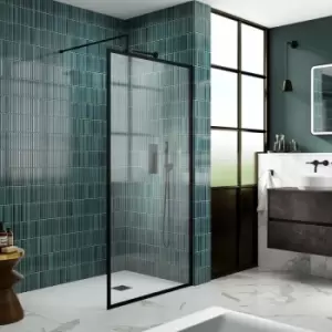 Hudson Reed Full Outer Frame Wetroom Screen 1950x1400x8mm - Matt Black