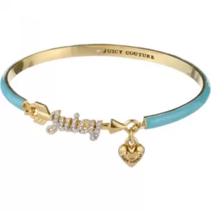 Ladies Juicy Couture PVD Gold plated Layered In Couture Juicy Arrow Enamel Charm Bangle