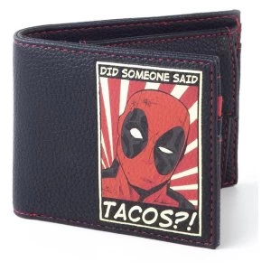 Marvel Comics - Deadpool Did Someone Said Tascos Patch Bi-fold Wallet (Black) (MW477605DED)