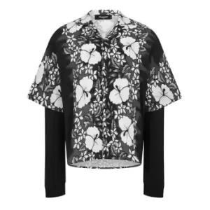 DSQUARED2 Long Sleeve Hawaiian Shirt - Black