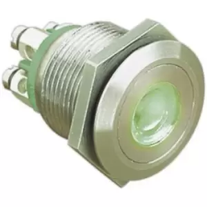 Bulgin MPI001/TERM/GN Tamper-proof pushbutton 24 V DC 0.05 A 1 x Off/(On) momentary Green (Ø x L) 22mm x 31mm IP66