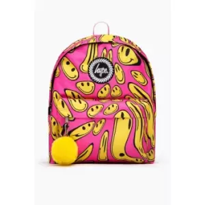 Hype Smiley Face Backpack (One Size) (Pink/Yellow) - Pink/Yellow