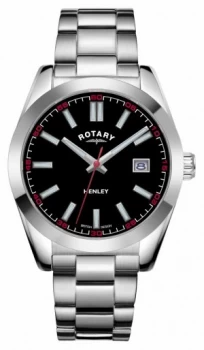 Rotary Mens Henley Black Dial Stainless Steel Bracelet Watch