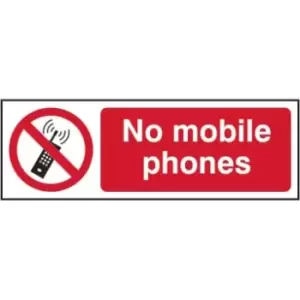 No Mobile Phones Sign - RPVC (300 x 100mm)