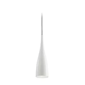 Grok 1 Light Slim Dome Ceiling Pendant White 10cm, E27