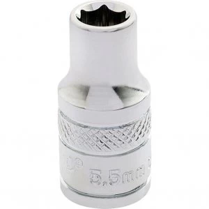 Draper 1/4" Drive Polished Finish Hexagon Socket Metric 1/4" 5.5mm