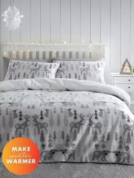 Catherine Lansfield Winter Woodland Fleece Duvet Set - Db