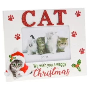 Santa Paws Photo Frame Cat