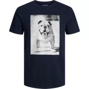 Jack and Jones Bulldog T Shirt Mens - Blue