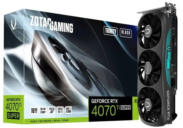 ZOTAC GeForce RTX 4070 Ti SUPER 16GB Trinity Black Edition Graphics Card