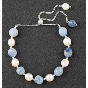 Freshwater Pearl Lapis Lazulli SP Friendship Bracelet