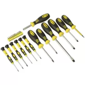 S0598 Soft Grip Screwdriver & Bit Set 23pc - Sealey