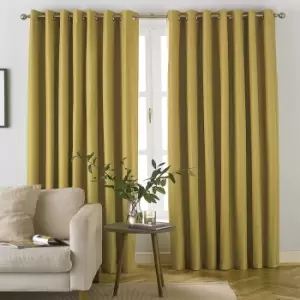 Furn Moon Eyelet Curtains (90in x 72in) (Ochre Yellow)