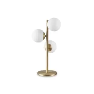 PERLAGE 3 Light Globe Table Lamp Brass, Non-Dim