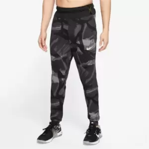 Nike Dri-FIT Mens Camo Tapered Fitness Pants - Black