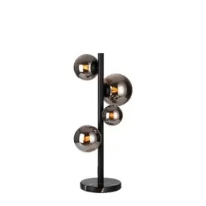 Marshall Table Lamp, 4 Light G9, Satin Black, Chrome Plated Glass