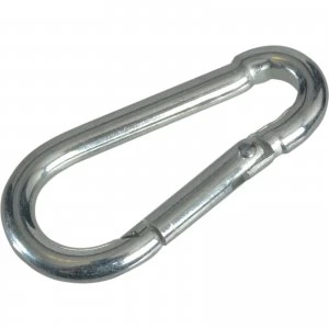 Faithfull Zinc Plated Fire Brigade Snap Hook Carabiner 4mm Pack of 4