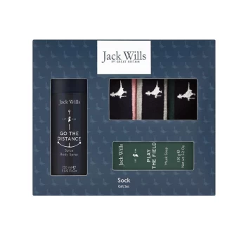 Jack Wills Mens Socks, Body Spray and Soap Gift Set - Navy