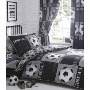 Portfolio Home Kids Club 3D Football Double Size Duvet Cover & Pillow Cases Bed Set Black