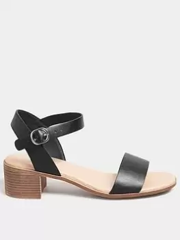 Yours Extra Wide Fit Block Heel Casual Sandal - Black, Size 5Eee, Women