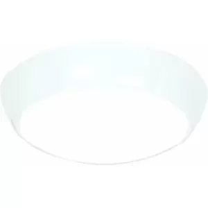 Loops - Round IP65 Bulkhead Light - 16W + 2W Cool White LEDs - Emergency Sensor - White