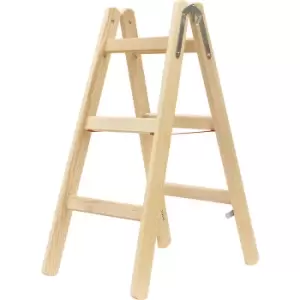 Hymer 7141 Timber Double Sided Step Ladder 2 x 3 Tread