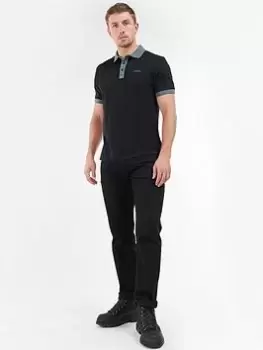 Barbour International Cruiser Contrast Rib Polo Shirt, Black Size M Men