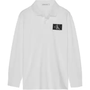 Calvin Klein Jeans Jersey Ls Logo Polo - White