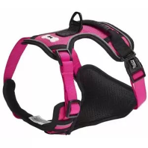 Bunty Soft Padded Comfortable Fabric Dog Puppy Pet Adjustable Outdoor Harness - Pink - Large