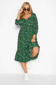 Floral Smock Midi Dress