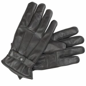 Barbour Mens Burnished Leather Gloves Black Large